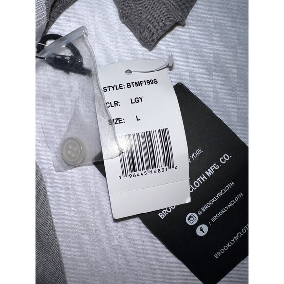 New Brooklyn Cloth Mens Two-Tone Gray Button-Up Shirt In Large Size - Picture 4 of 4